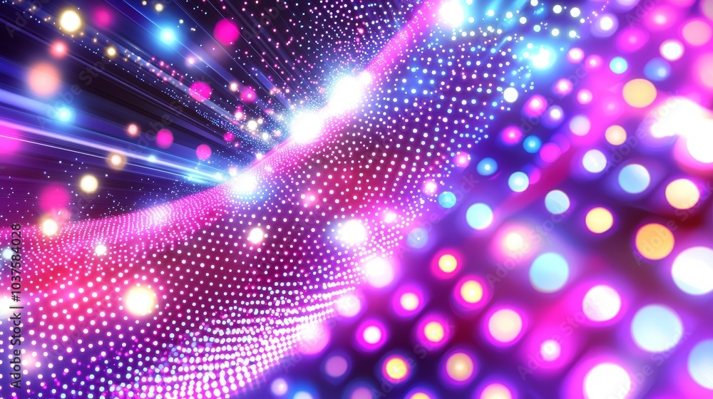 Poster business and science presentation using quantum processing. deep learning stock. modern background.