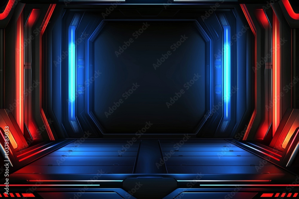 Aufkleber an abstract future technology concept design scene illustration with an abstract line background and