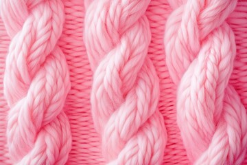 pink beautiful knitted braid pattern of light natural wool yarn, knitted texture, concept warm things for cold weather, knitting hobby, needlework, fashion clothes