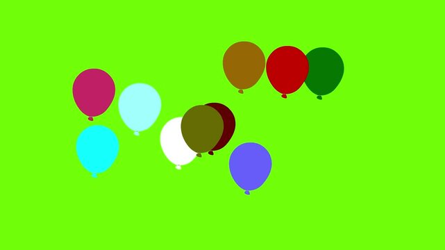 flaying ballons effect with green screen