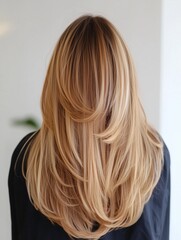 Naklejka premium Long layers hairstyle