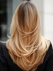 Naklejka premium Long layers hairstyle