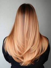 Naklejka premium Long layers hairstyle