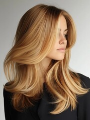 Naklejka premium Long layers hairstyle