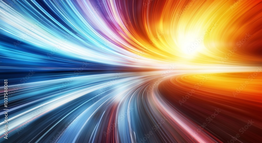 Aufkleber an image of a highway with colorful light trails, symbolizing the speed and movement of digital mark