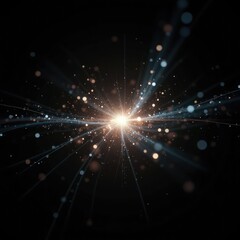 brilliant light sparkles illuminating dark background