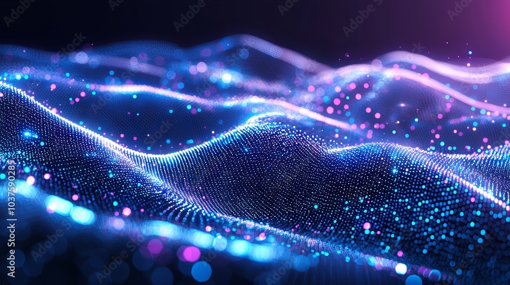 Poster digital technology and information security concept in 3d. blockchain in global information field. c