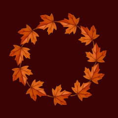 Golden Autumn Harvest Wreath: A Delicate Mix of Leaves, Flowers, and Acorns Celebrating Fall's Beauty - Perfect for Prints, Greeting Cards, Gift Wrap, and Fabric Patterns