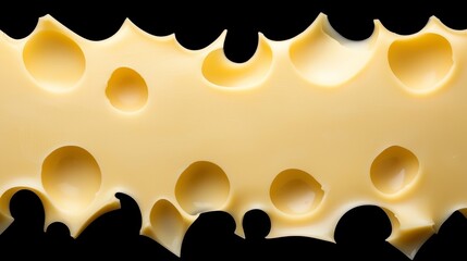 Close-up of Yellow Swiss Cheese with Holes