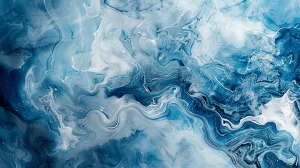 Abstract watercolor marble design, swirling blue and white patterns, fluid and elegant, ideal for sophisticated backgrounds