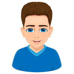 Portrait of cute boy child with freckled face