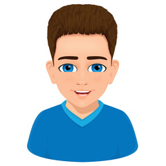 Portrait of cute boy child with freckled face