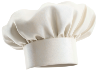 Professional chef hat and cap, isolated uniform clothing to wear, baker in profession gear, toque for culinary kitchen