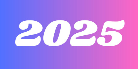 Abstract 2025 Happy New Year digital banner background.