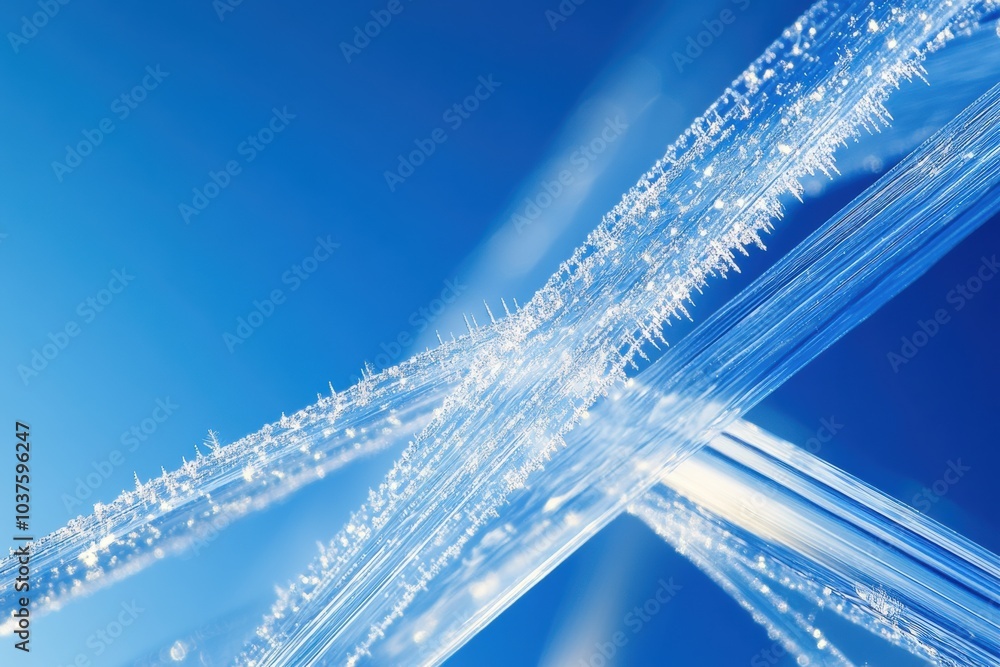 Poster delicate snowflakes shimmer in the sunlight, creating a beautiful display of winter's magic against 