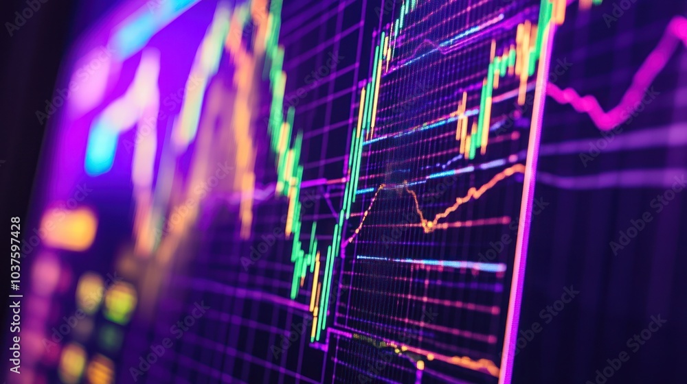 Poster stock market data displayed on a computer screen