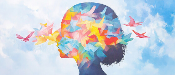 Fototapeta premium Rainbow mind idea