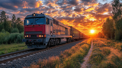 Container ship with world map overlay on blue sky