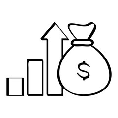 Investment icon in a hand-drawn style