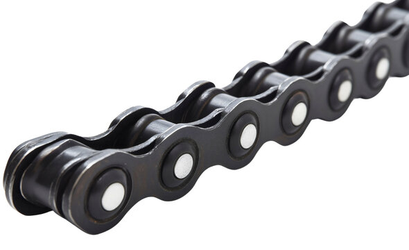 Detailed bicycle and chain system, isolated metal gear and equipment design, steel part showing connection points, mechanism with mechanical precision industrial craft