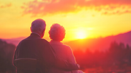 senior couple in the sunset, healthy living, active seniors, vitality and wellness, fitness and well-being