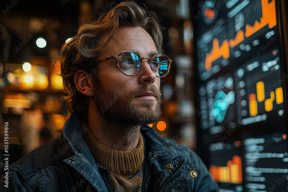 Poster a business using ai to analyze market trends and make data-driven decisions to stay ahead of the com