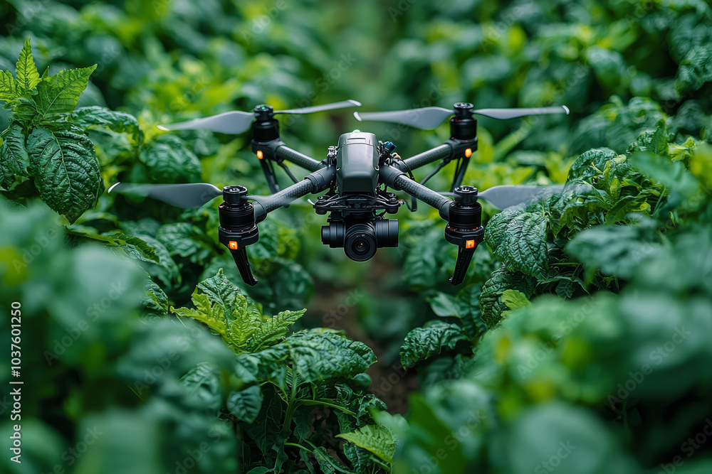 Poster an ai algorithm monitoring crop health from satellite images, showcasing ai's role in agriculture. c