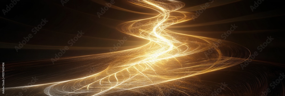Aufkleber A luminous abstract Christmas tree design radiates warm lights and swirling patterns, creating a magical holiday ambiance. Generative AI
