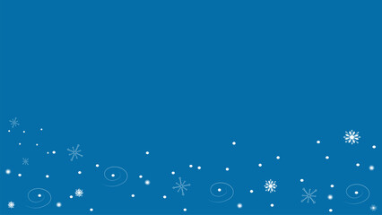 Beautiful white snowflakes on a blue winter background