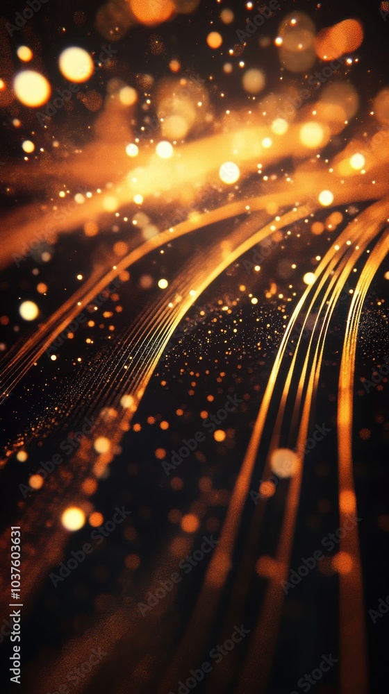 Fototapete a dazzling array of abstract christmas lights illuminates the space with golden hues and sparkling e
