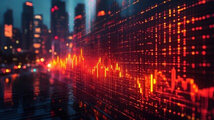 Visualizing data trends an insightful graphic representation of market movements and financial analytics in an urban environment