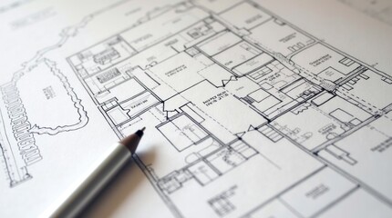 Architect blueprint design project planning housing drawing