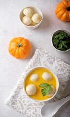 Pumpkin porridge, Hobakjuk in a bowl