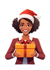 Woman holding a gift