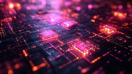 Obraz premium Exploring the depths of digital networks with vibrant data visualizations