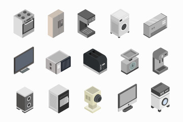 Smart home elements isometric