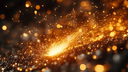 Naklejka premium Abstract background of glowing sparks and bokeh lights.