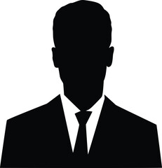 Confident Man Facial Expressions Silhouette Vector Design