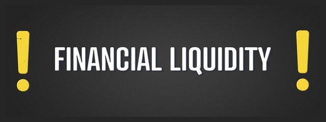 Financial Liquidity. A blackboard with white text. Illustration with grunge text style.