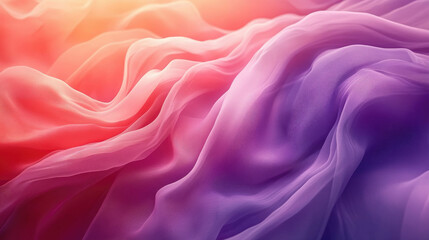 Fototapeta premium Vibrant Flowing Fabric: Aesthetic Red-Purple Waves Under Soft Light