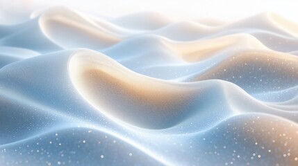 Obraz premium A serene landscape of glimmering pearl white sand dunes under soft daylight, radiating elegance and tranquility for a peaceful retreat