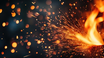 Intense Fire with Glowing Embers