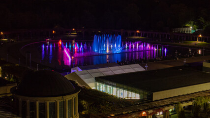 Noc, Fontanna, Woda, Światła, Muzyka © sopthedrone