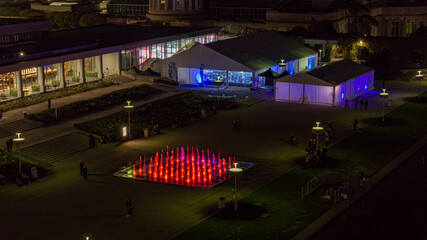 Noc, Fontanna, Woda, Światła, Muzyka © sopthedrone