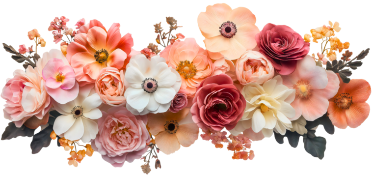 Floral flower wall panel, decorative plant design, isolated element summer decoration, botanical vintage garden, natural romantic beautiful