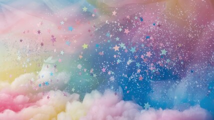 Fototapeta premium Vibrant pastel illustration with abstract shapes and colorful, whimsical patterns