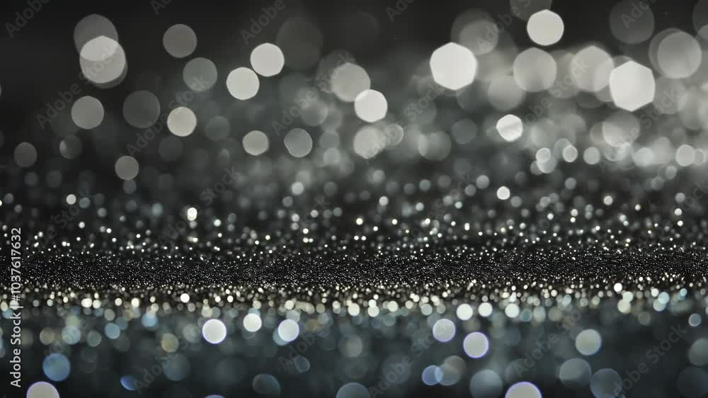Aufkleber a close-up of sparkling glitter on a black background, reflecting light and creating a mesmerizing p