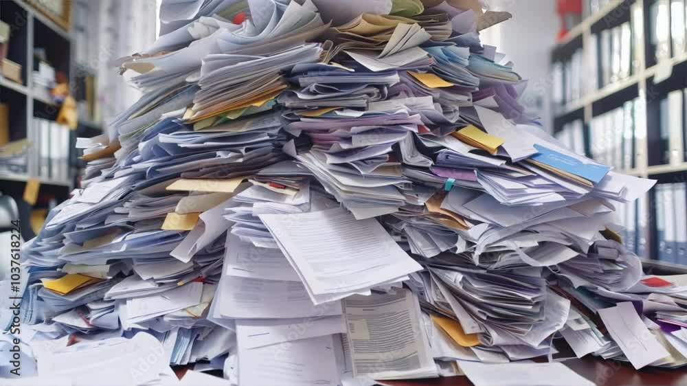 Poster Cluttered Workspace Stacks of Books and Papers Create Chaotic Yet Intellectually Stimulating Environment