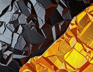 Black and gold 3D background abstract.