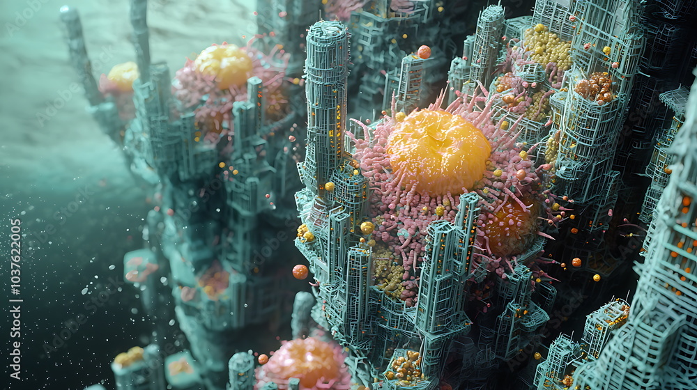 Aufkleber Exploring the intricacies of abstract digital molecular structures a journey through innovative ia representations and their impact on science and art